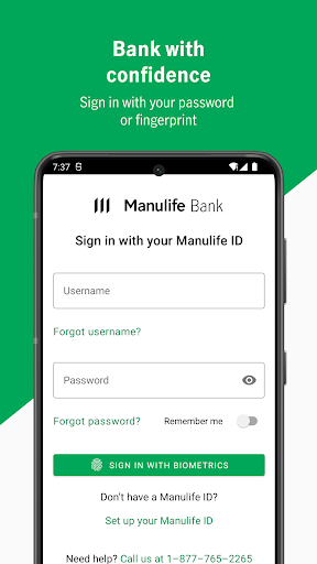Android application Manulife Bank Mobile screenshort