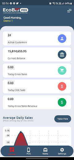EcoBill Mobile POS Screen 2
