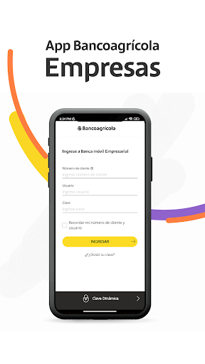 Android application Bancoagrícola Empresas screenshort