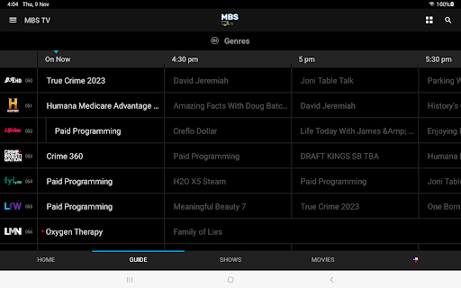 Screenshot of MBS TV
