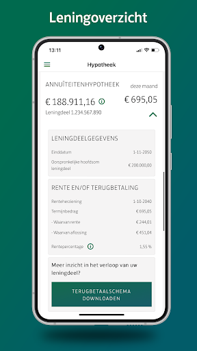 Android application Lloyds Bank Mijn Hypotheek screenshort