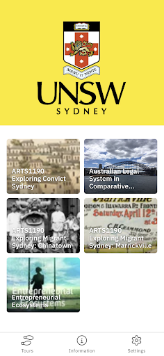 Android application UNSW Walking Tours screenshort