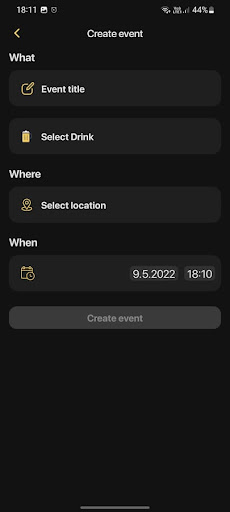 Android application DrinkMeet screenshort