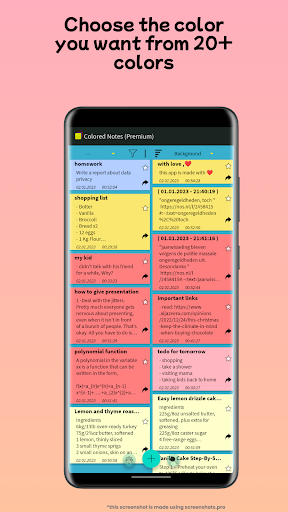 Android application Colored Notes screenshort