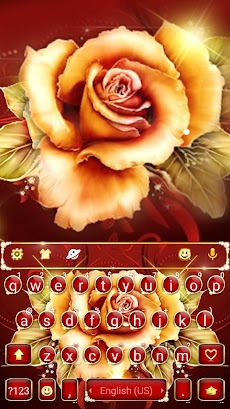 最新版、クールな Golden Rose のテーマキーボードのおすすめ画像1
