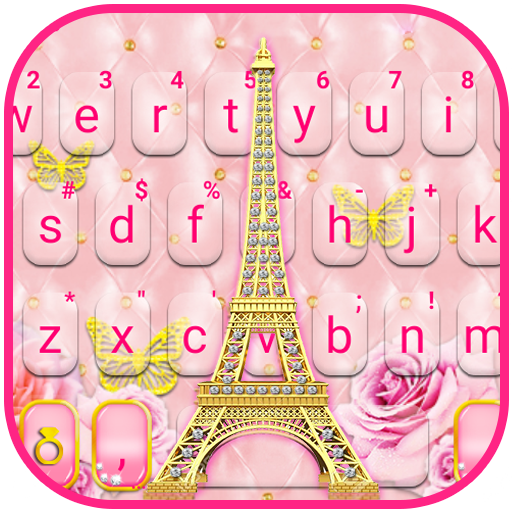Gold Pink Tower Keyboard Backg logo