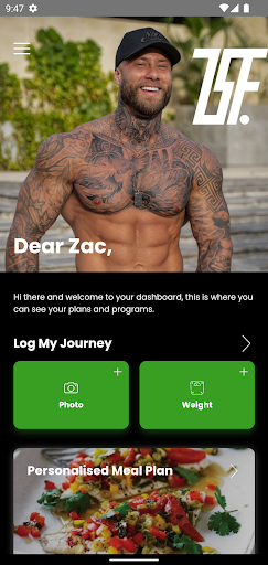 Android application Zac Smith Fitness App screenshort
