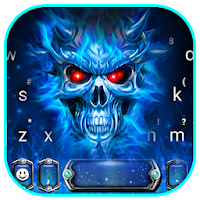 Тема для клавиатуры Blue Evil Skull Warrior