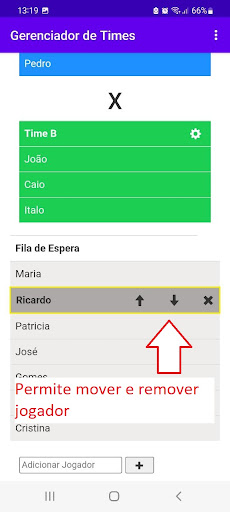 Gerenciador de Times Screen 3