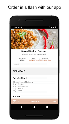 Android application Barwell Indian Cuisine screenshort