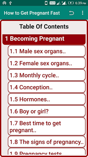 Android application How to Get Pregnant Fast screenshort