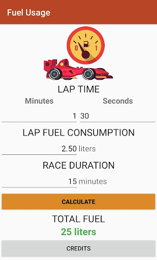 Fuel Usage Sim Racing