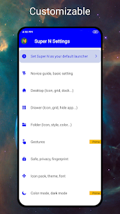 Super N Launcher – super design, useful feature v3.5 APK (Full Unlocked/Latest Version) Free For Android 5
