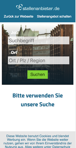 Android application Stellenanbieter screenshort