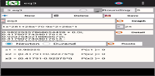 Android application Advanced Polynomial Calculator screenshort