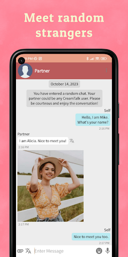 Android application CreamTalk - Random Chat screenshort