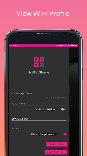 Android application WiFi Qr - Share wifi profile screenshort