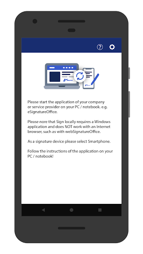 Android application aStepOverSigner screenshort