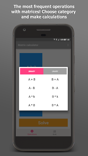 Matrix calculator Screen 3