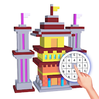 Castles 3D Color by Number - Voxel Coloring Book