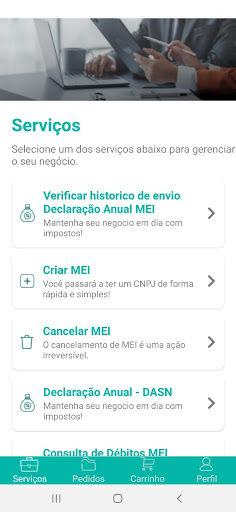 Android application MEI Certo screenshort