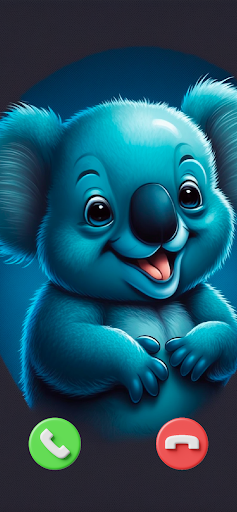 Blue Koala Call Screen Theme Screen 2