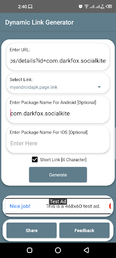 Firebase Dynamic Link Generator