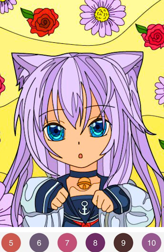 Cute Anime Game Coloring Screen 3