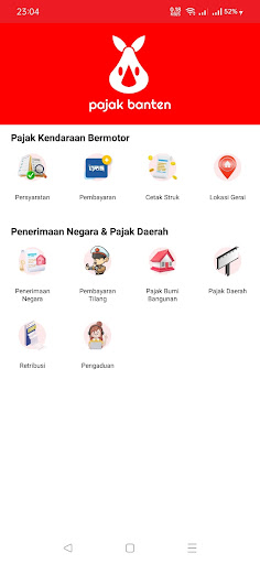 Android application Pajak Banten screenshort