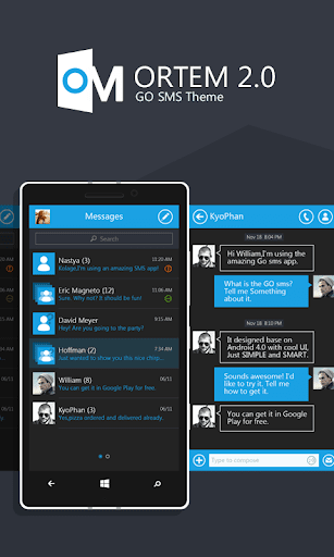 Android application GO SMS ORTEM 2.0 THEME screenshort