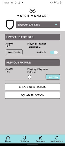Match Manager Screen 2