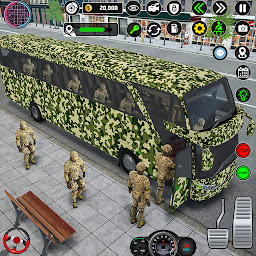 「Army Bus Transporter Coach Fun」圖示圖片