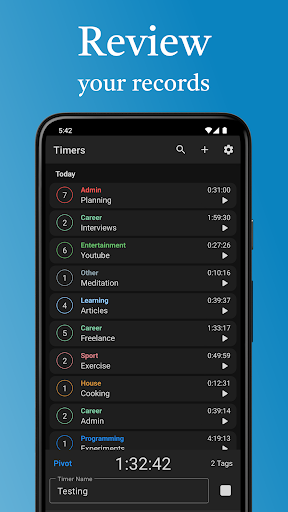 Pivot: Time Tracker Screen 2