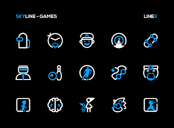 SkyLine Icon Pack : LineX Blue