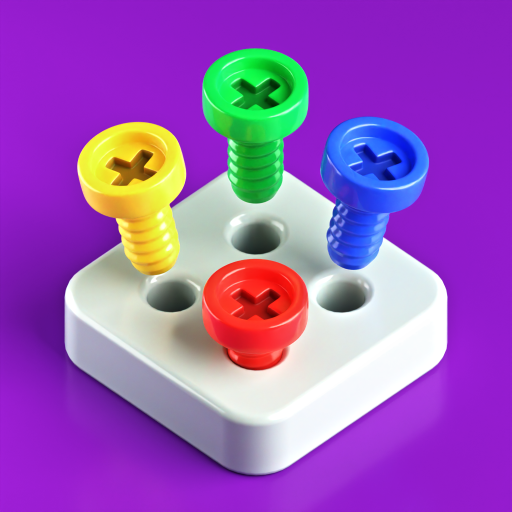 Screw Fall 3D Logo