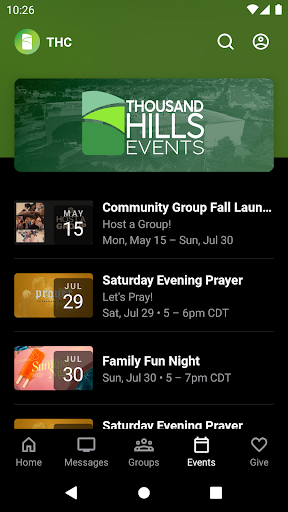 Screenshot of Thousand Hills Church
