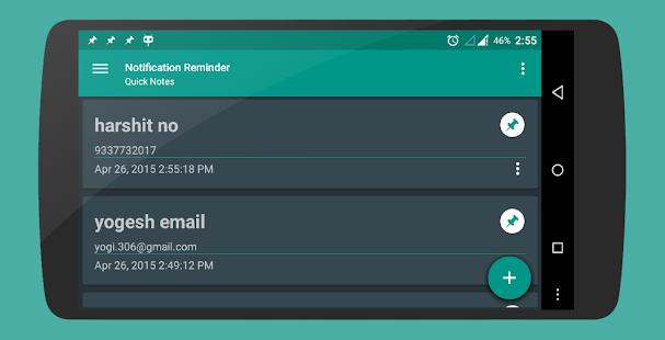 Quick Notes Reminder in notifi Screenshot