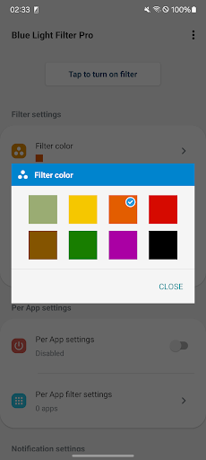 Screenshot of Blue Light Filter Pro