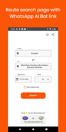 Android application RouteChef Train Journey Plan screenshort