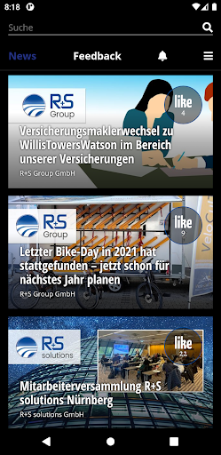 R+S Group Mitarbeiter-App Screen 2