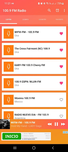 Android application 100.9 fm radio screenshort