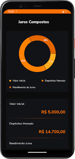 Android application Calculadora de Juros Compostos screenshort