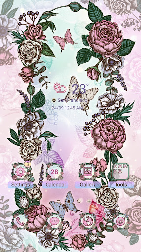 Vintage Flower Frame-Wallpaper Screen 2