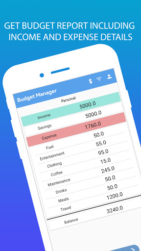 Budget Manager Screen 2