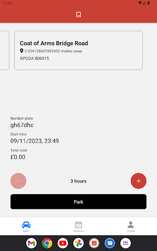 One Parking App Screen 3