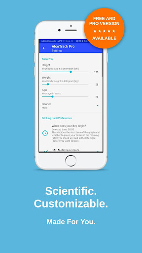 Screenshot of AlcoTrack: BAC Calculator