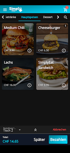 Android application SimplyOrder POS screenshort
