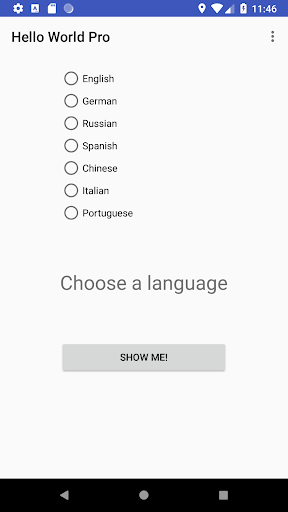 Android application Hello World Pro screenshort