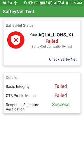 SafetyNet | Integrity Checker Screen 3