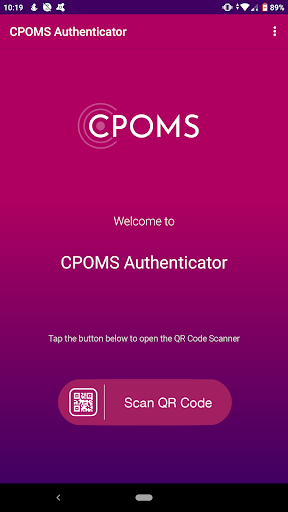 Android application CPOMS Authenticator screenshort